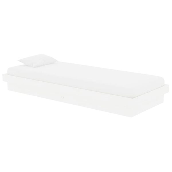 vidaXL Bed Frame without Mattress White Solid Wood Small Single
