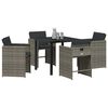 vidaXL Garden Dining Set 5 pcs Grey Poly Rattan