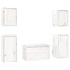 vidaXL 5 Piece TV Cabinet Set White Solid Wood Pine