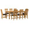 vidaXL Dining Set 9 pcs Black Solid Oak Wood
