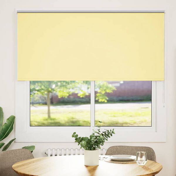 vidaXL Roller Blind Blackout Yellow 160x175 cm Fabric Width 156.6 cm Polyester