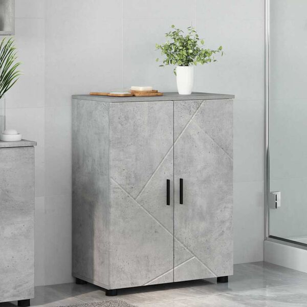 vidaXL Bathroom Cabinet with Storage Concrete Grey 60 x 35 x 80 cm