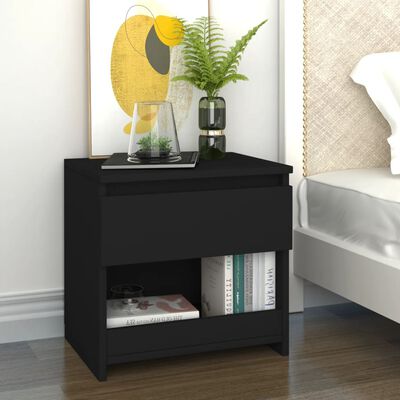 vidaXL Bedside Cabinets 2 pcs Black 40x30x39 cm Engineered Wood