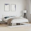 vidaXL Metal Bed Frame without Mattress with Headboard White 160x200cm
