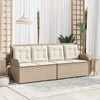 vidaXL Garden Bench Beige Poly Rattan