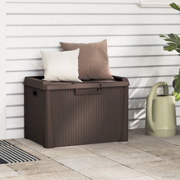 vidaXL Garden Storage Box Brown 125 L PP
