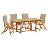 vidaXL 5 Piece Garden Dining Set Solid Wood Acacia and Textilene