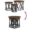 vidaXL Nesting Side Table 3 pcs Smoked Oak Engineered Wood and Steel