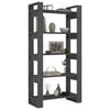 vidaXL Book Cabinet/Room Divider Grey 80x35x160 cm Solid Wood