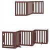 vidaXL Dog Gate with Door Foldable 15 Panels Brown 750 cm Poplar Wood