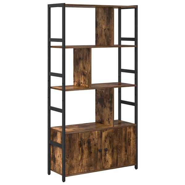 vidaXL Bookshelf Smoked Oak 80 x 30 x 155.5 cm Engineered Wood