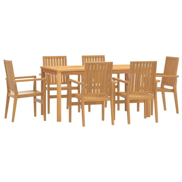 vidaXL 7 Piece Garden Dining Set Solid Wood Teak
