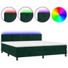 vidaXL Box Spring Bed with Mattress&LED Dark Green 200x200cm Velvet