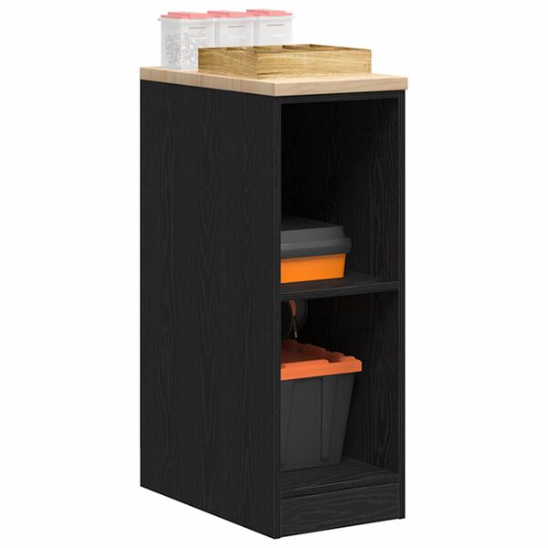 vidaXL Garage Storage Cabinet Black 30x51x85 cm Solid Wood Pine