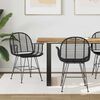 vidaXL Dining Chair 2 pcs Black 44 x 44 x 74 cm Rattan and Iron