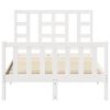 vidaXL Bed Frame without Mattress White Small Double Solid Wood Pine