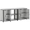 vidaXL Kitchen Storage Set with Shelf 3 pcs Silver Galvanised Steel