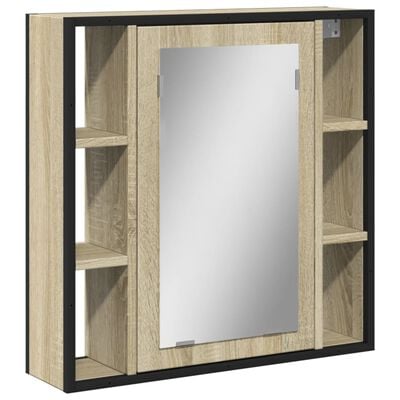 vidaXL Bathroom Mirror Cabinet Sonoma Oak 60x16x60 cm Engineered Wood ...