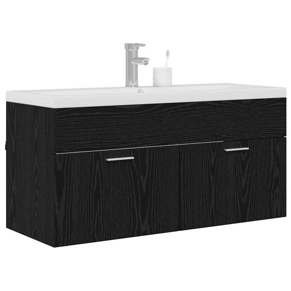 vidaXL Bathroom Cabinet Black Oak 100 x 38.5 x 46 cm Engineered Wood