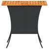 vidaXL Garden Table with Acacia Wood Top Black 105x75x72 cm Poly Rattan