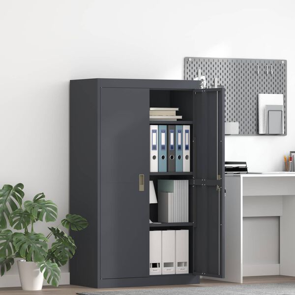 vidaXL Storage Cabinet with Storage 2 pcs Anthracite 80 x 40 x140 cm
