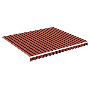 vidaXL Replacement Awning Fabric | Orange and brown | Polyester with PU coating