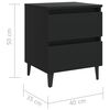 vidaXL Bed Cabinet Black 40x35x50 cm Engineered Wood
