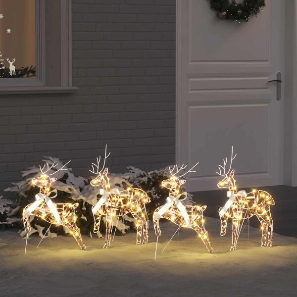 vidaXL LED Reindeers with 80 LEDs 4 pcs Multicoulur PET