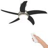 vidaXL Ceiling Fan with Light and Remote Control &Oslash; 110 cm Black