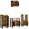 vidaXL Bathroom Furniture Set 4 pcs Brown and Black Solid Mango Wood