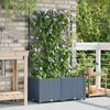 vidaXL Garden Planter 2 pcs LiGht Grey 80 x 40 x 143 cm Steel