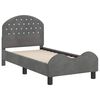 vidaXL Toddler Bed Frame with Headboard Dark Grey 70 x 140 cm Velvet