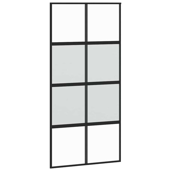 vidaXL Sliding Door with Hardware Set 90x205 cm Tempered Glass and Aluminium