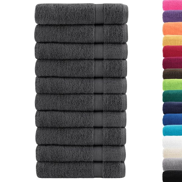 vidaXL Premium Hand Towels "SOLUND" 10 pcs Anthracite 50x100 cm 600 gsm