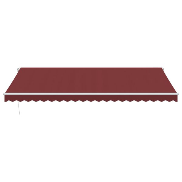 vidaXL Manual Retractable Awning with LED Burgundy 500x350 cm