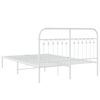 vidaXL Metal Bed Frame without Mattress with Headboard White 140x190cm