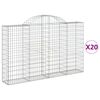 vidaXL Arched Gabion Baskets 20 pcs 200x30x120/140 cm Galvanised Iron
