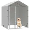 vidaXL Outdoor Dog Kennel with Roof Silver 2x2x2.5 m Galvanised Steel