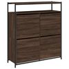 vidaXL Shoe Cabinet Brown Oak 4 flip-drawers, each with 2 layers