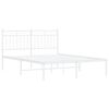 vidaXL Metal Bed Frame without Mattress with Headboard White 140x200cm