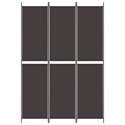 vidaXL 3-Panel Room Divider Brown 150x220 cm Fabric