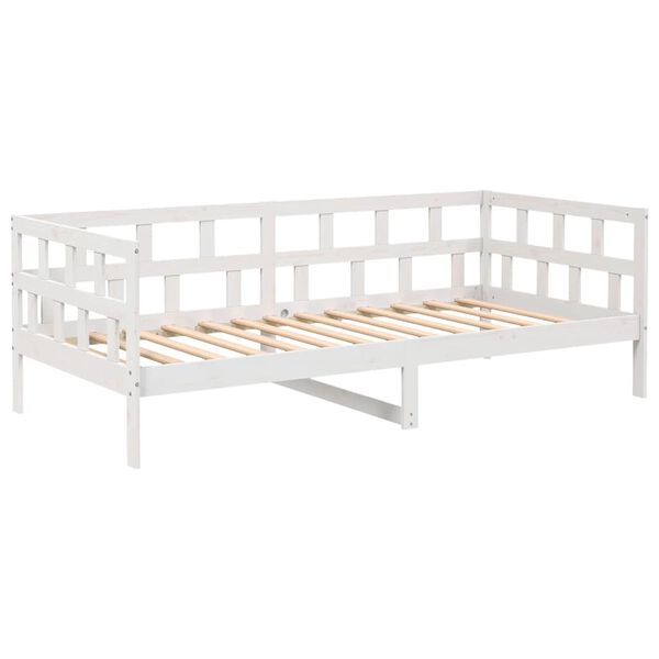 vidaXL Day Bed without Mattress White Solid Wood Pine 90x200 cm