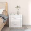 vidaXL Wall-mounted Bedside Cabinet High Gloss White 50x36x47 cm