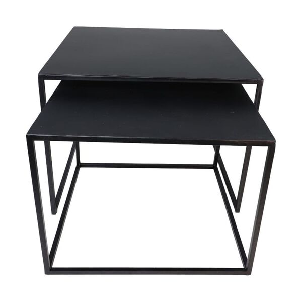 HSM Collection 2 Piece Coffee Table Set Square Black