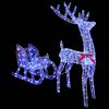 vidaXL Reindeer Pull Sleigh Blue 70 x 26 x 129 cm Acrylic