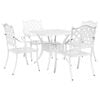vidaXL Garden Table Set 5 pcs White Cast Aluminium