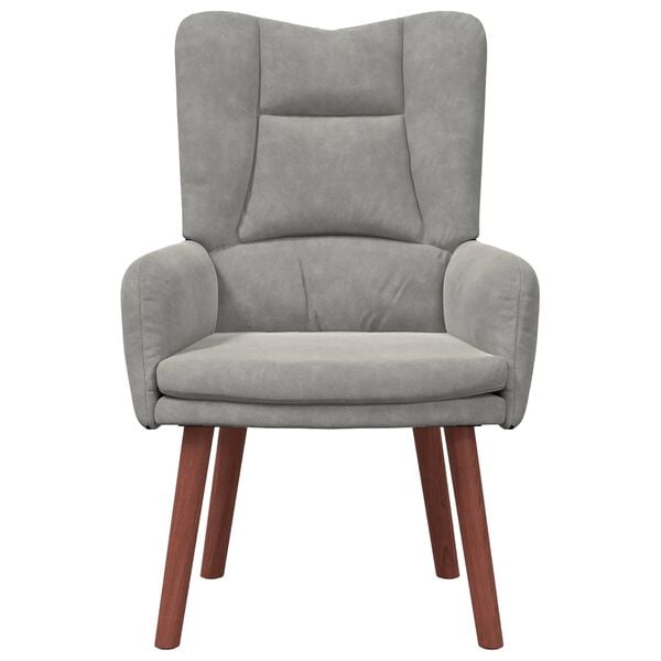 vidaXL Armchair Light Grey 63 x 67 x 94 cm Velvet