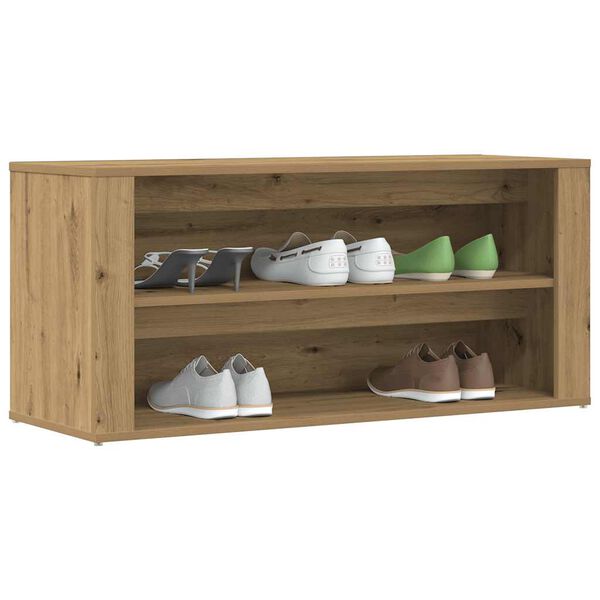 vidaXL Shoe Bench Artisan Oak 100x35x45 cm Engineered Wood