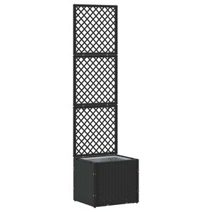 vidaXL Garden Trellis Planter Black 35 x 30 x 135 cm Metal