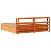 vidaXL Bed Frame with Headboard Wax Brown 200x200 cm Solid Wood Pine